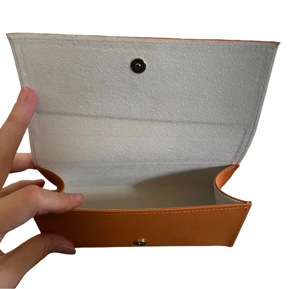 Tory Burch Saffiano Orange Leather‎ Eyeglasses/Sunglasses Case
